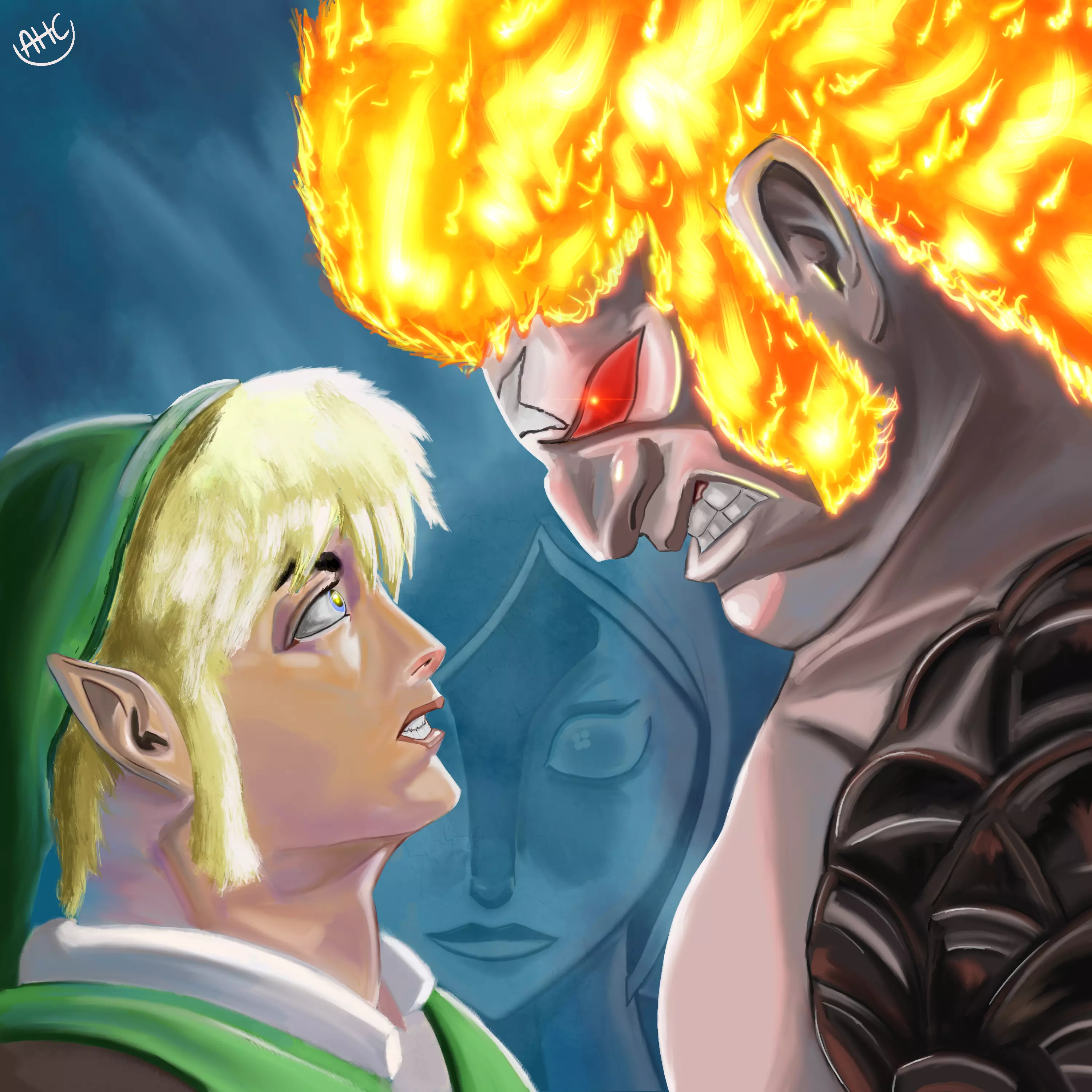 Link and Demise face off